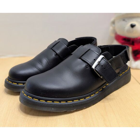 Dr. Martens Jorge II Brando Black Leather Slingback Mules UK 6 Unisex NWOT - Picture 1 of 14